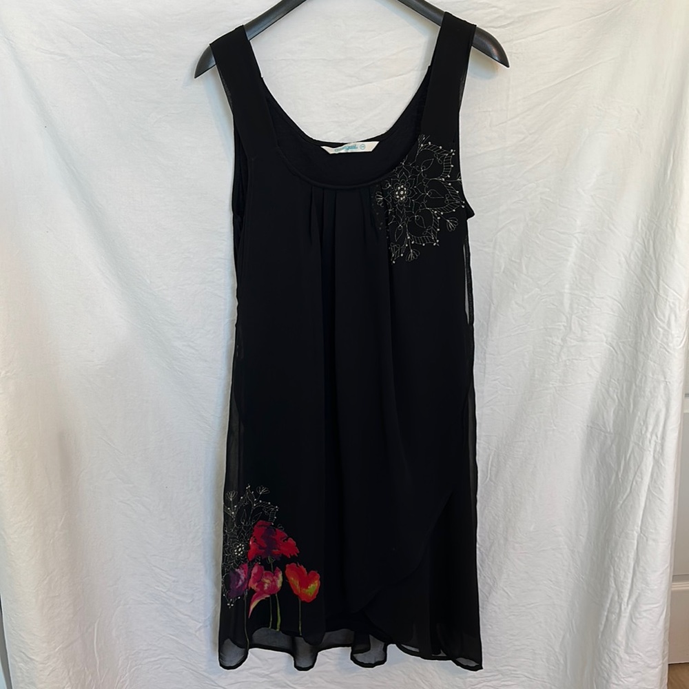 Desigual Sheer Layered Sleeveless Dress, Sz 36 (Small)